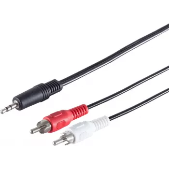 SHIVERPEAKS S-Conn 3,5mm naar 2x RCA audiokabel 2,5m zwart rood wit (30832-2.5)