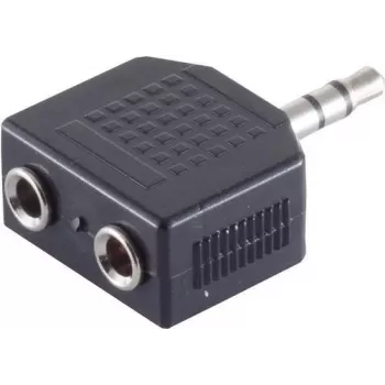 ShiverPeaks S/CONN maximum connectivity 3,5mm stereo jack splitter-adapter, 1 stekker naar 2 bussen, vernikkeld, zwart (57080)