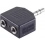 ShiverPeaks S/CONN maximum connectivity 3,5mm stereo jack splitter-adapter, 1 stekker naar 2 bussen, vernikkeld, zwart (57080)