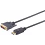 SHIVERPEAKS S/CONN maximum connectivity DisplayPort naar DVI-D-kabel, 20-pin DP-stekker naar 24+1 DVI-D-stekker, vergulde contacten, 7,5 m, zwart 77497-1