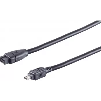 SHIVERPEAKS S CONN Maximum Connectivity FireWire-kabel, IEEE 1394B 9-pin stekker naar IEEE 1394A 4-pin stekker, 1,8 m, zwart 77312