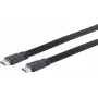 ShiverPeaks S/CONN maximum connectivity platte HDMI-kabel, HDMI Type-A stekker naar HDMI Type-A stekker, vergulde contacten, 4K Ultra HD, 3D, HEAC, 3,0 m, zwart 77473-FLAT