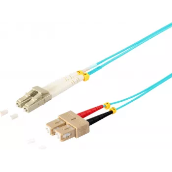 SHIVERPEAKS S/CONN Maximum Connectivity LC/SC Duplex LWL-patchkabel, OM3 50/125µm, aqua, 5,0 m (77955/3)