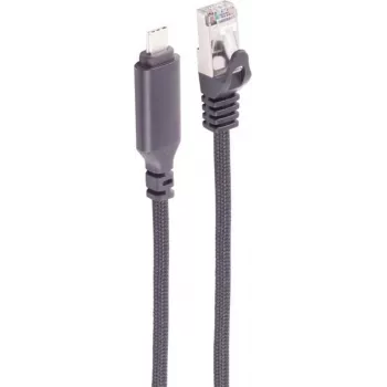 SHIVERPEAKS USB-C naar RJ45 Gigabit Ethernet adapterkabel, 5m, aluminium, zwart (BS14-51055)