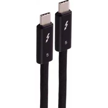 SHIVERPEAKS USB-C naar USB-C Thunderbolt 5 UltraFlex kabel, 240W, 2m, zwart BS13-75035