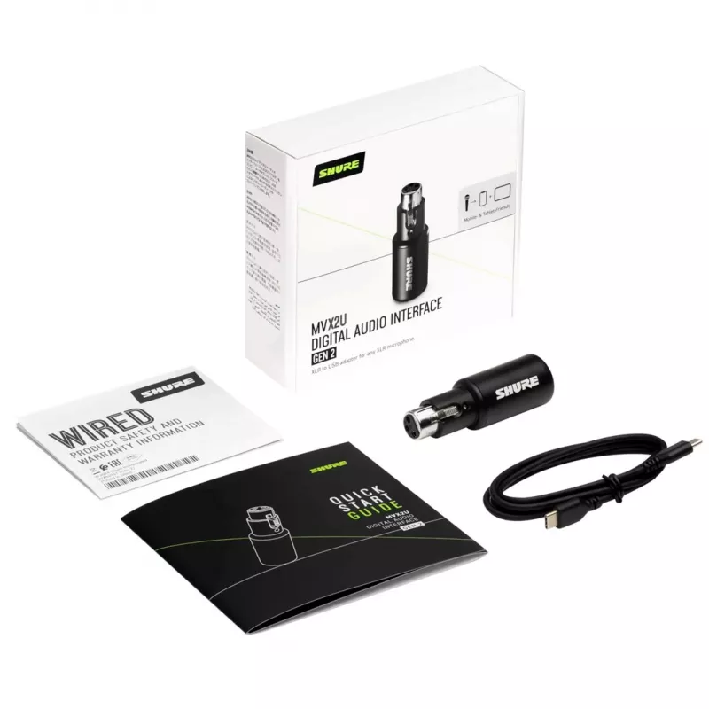 Shure MVX2UG2 digitaal audio-interface XLR naar USB