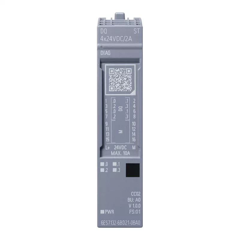 SIEMENS SIMATIC ET 200SP digitaal uitgangsmodule DQ 4x24VDC/2A ST (6ES7132-6BD21-0BA0)