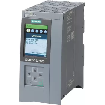 Siemens SIMATIC S7-1500 CPU 1515-2 PN Standaard CPU 500 KB Programmageheugen 3 MB Datageheugen 2 PROFINET-interfaces
