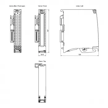 Siemens SIMATIC S7-1500 digitale ingangsmodule DI 16 x 24V DC, 16 kanalen, Type 3, diagnostiek, isochrone modus