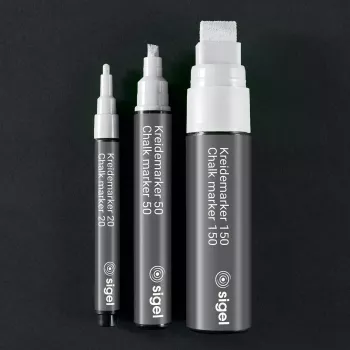 SIGEL krijtmarker 150 beitelpunt 5-15 mm wit uitwisbaar 1 stuk