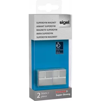 SIGEL SuperDym neodymium-kubusmagneten GL706, 20 x 20 x 20 mm, 2 stuks, zilver