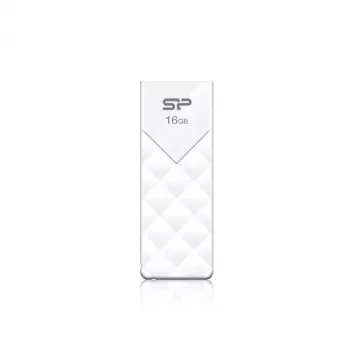 Silicon Power 16GB USB 2.0 flashdrive, intrekbaar design zonder dop, wit