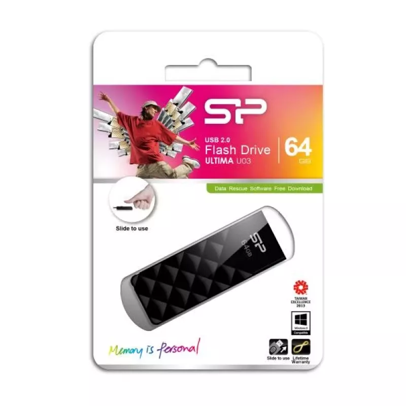 Silicon Power Ultima U03 64GB USB-stick, zwart (SP064GBUF2U03V1K)