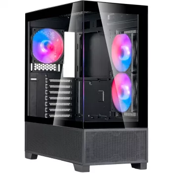 SilverStone Lucid 05 zwart 270° panoramisch glasontwerp mid-tower behuizing