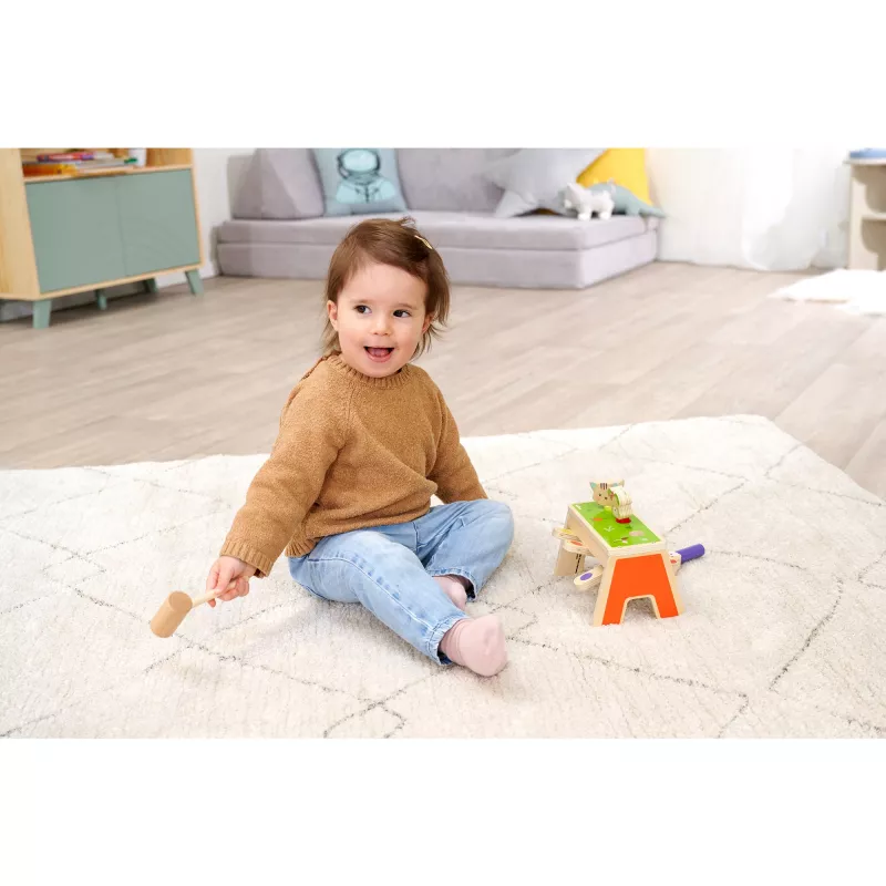 SIMBA-DICKIE Pop-Up Hamerspel – houten speelgoed met 16 delen en pop-up figuren