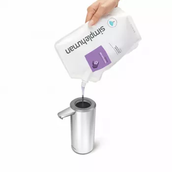 simplehuman oplaadbare sensor-zeepdispenser 266 ml, geborsteld roestvrij staal