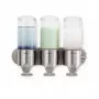 Simplehuman douchedispenser met wandhouder, 3 dispensers, geborsteld roestvrij staal