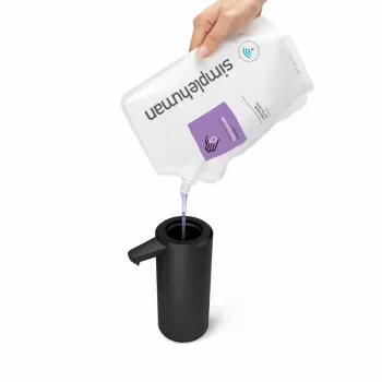 simplehuman ST1084 sensor-zeepdispenser, zwart RVS, 266 ml, aanraakloos automatisch, infrarood bewegingssensor, instelbare hoeveelheid, verstoppingvrije pomp, vingerafdrukbestendig