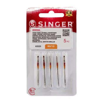Singer 2020 universele machinenaalden, maat 12/80, 5-pack