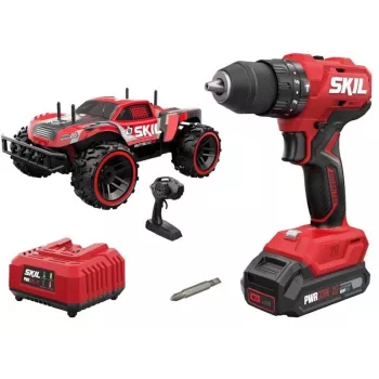 SKIL slagboorschroefmachine + RC-auto, 1x2Ah 18V