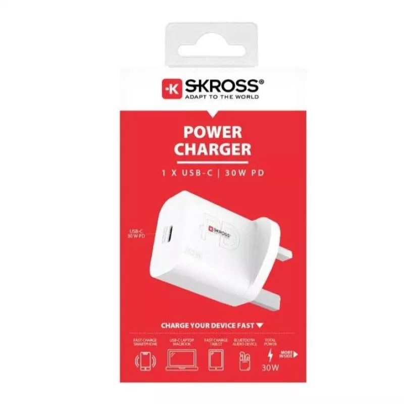 Skross Power Charger UK USB-oplader 30W PD Wit