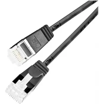 Wirewin PKW-LIGHT-STP-K6A 0.25 SW Cat 6a U/FTP Slim Ronde patchkabel, 0,25 m, zwart, PoE