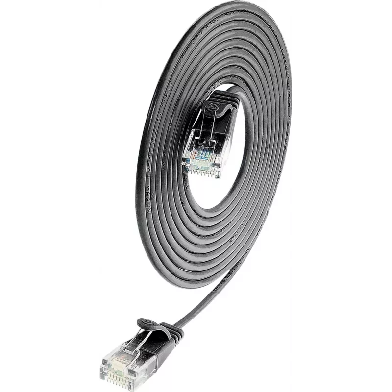 Wirewin SLIM UL6 10 SW - Cat.6 SLIM-Light patchkabel, U/UTP, 10 m, zwart PKW-LIGHT-K6 10.0 SW