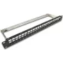 Wirewin TKS PANEL 24 BLACK - 24-poorts keystone afgeschermd blind-patchpaneel, 19 inch 1U rackmontage, zwart