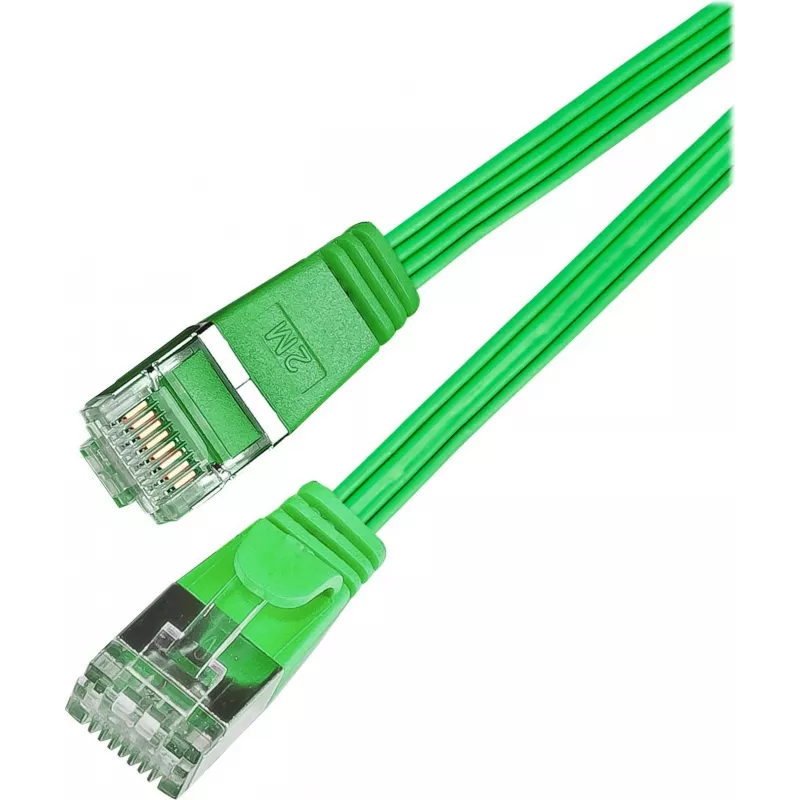 Wirewin Triotronik PKW-STP-SLIM-KAT6 1.0 GN Cat6 U/FTP Slim Patchkabel, RJ-45 male naar male, 1 m, groen