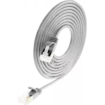 Wirewin slim rond U/FTP Cat 6a patchkabel, grijs, 1,0m, 10 Gbps, PoE, flexibel dun ontwerp voor krappe ruimtes (PKW-LIGHT-STP-K6A 1.0)