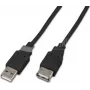 Wirewin USB A-A MF 1.0 SW USB 2.0-verlengkabel, 1 m, zwart