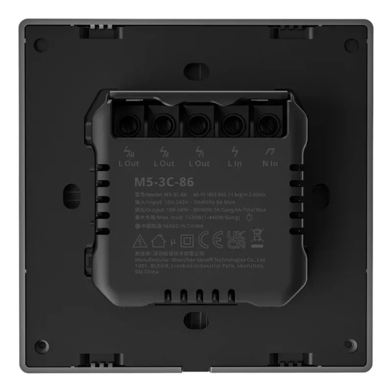 Smart Scene Wall Switch WiFi Sonoff M5 3C (3-kanaals)