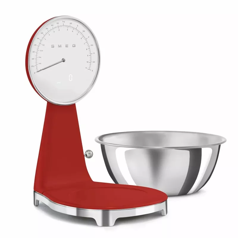 SMEG Analoge en digitale keukenweegschaal rood KSF01RDWW
