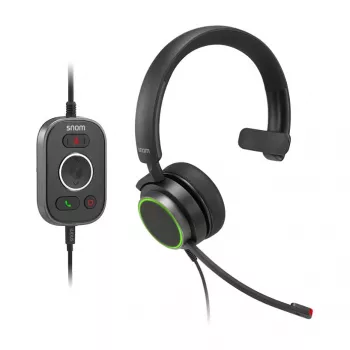Snom A330M bedrade on-ear mono-headset met ruisonderdrukkende microfoon