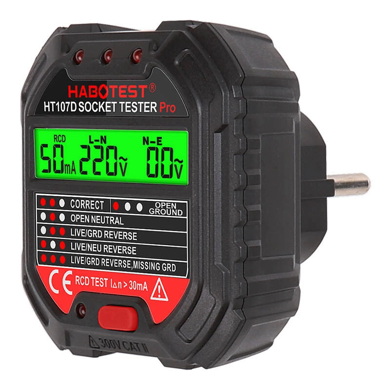 Stopcontacttester met digitaal display Habotest HT107D