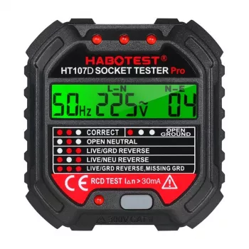 Stopcontacttester met digitaal display Habotest HT107D