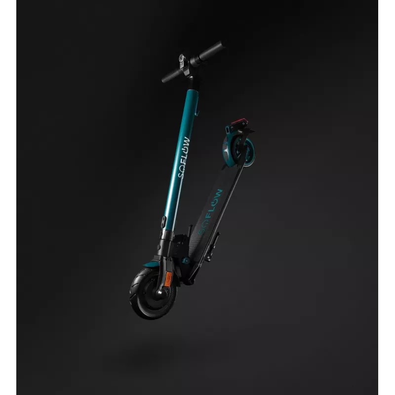 SoFlow SO1 elektrische step, zwart/turquoise, 20 km/h, 100 kg draagvermogen
