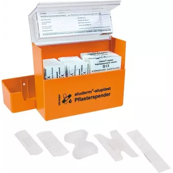 Söhngen Aluderm pleistersdispenser, wandmontage, 60 elastische pleisterstrips, oranje 1009910