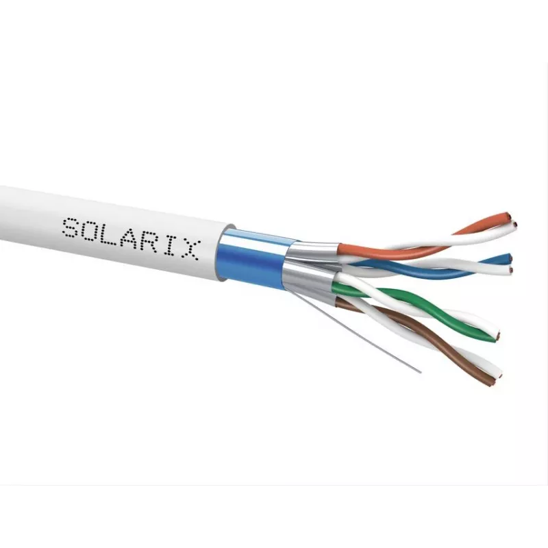 SOLARIX SXKD-6A-FFTP-LSOH Cat.6A F/FTP installatiekabel, LSOH, Dca-s2,d2,a1, 500m houten spoel, grijs