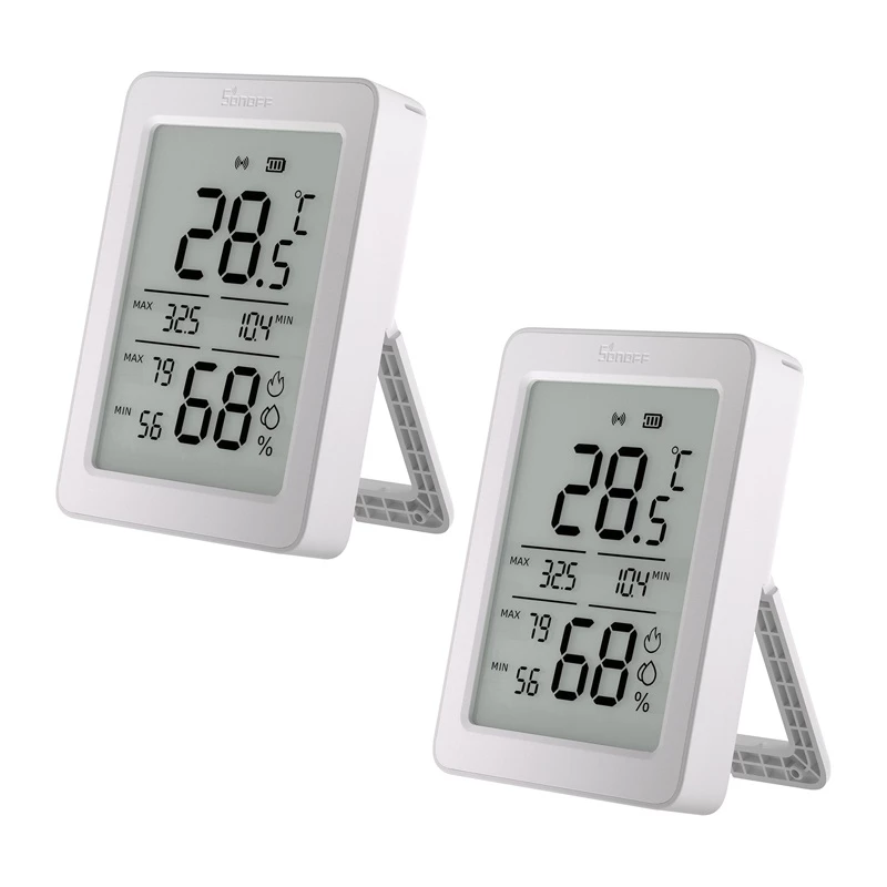 SONOFF ZigBee SNZB-02DR2 temperatuur- en luchtvochtigheidssensor, 2-pack
