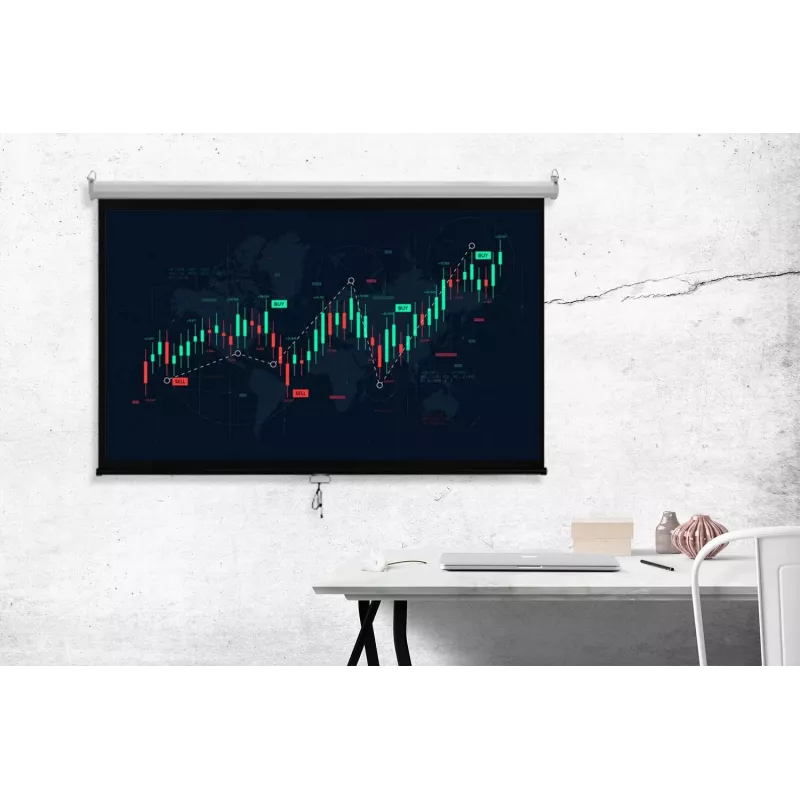 Spacetronik 100 inch handmatig uittrekbaar projectiescherm 16:9