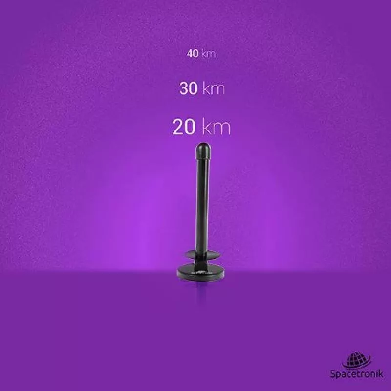 Spacetronik Hook TV DVB-T2 magneetantenne met 28-dBi versterker en 3-m kabel