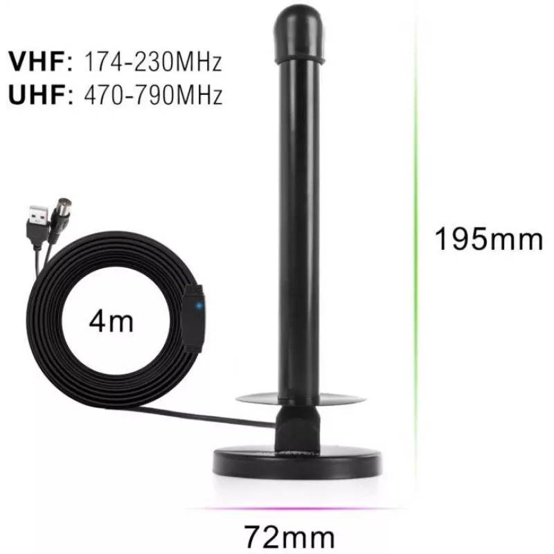 Spacetronik Hook TV DVB-T2 magneetantenne met 28-dBi versterker en 3-m kabel