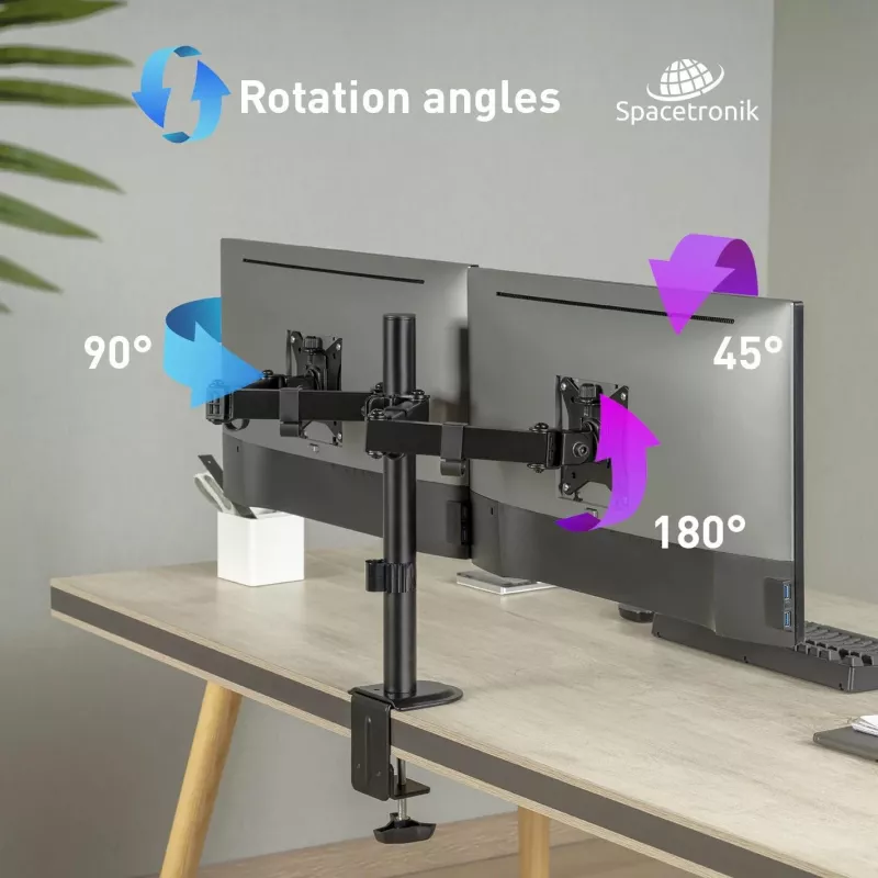 Spacetronik SPA-120 tafelhouder voor 2 monitors
