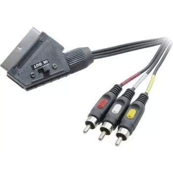 SpeaKa Professional SCART naar 3x RCA Composite AV-kabel 2m zwart SP-7869848