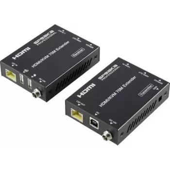 SpeaKa Professional SP-11562928 HDMI-extender set pc-bestuurbaar 4K@60Hz 70m CAT6 zwart