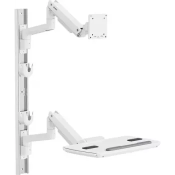 SpeaKa Professional SP-MM-961 full-motion-wandbeugel voor 17-49 inch monitors, wit, in hoogte verstelbaar, zwenk- & kantelbaar, VESA tot 100x100, 20 kg