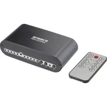 SpeaKa Professional SP-SW-200 4x2 Toslink-schakelaar met afstandsbediening, aluminium behuizing