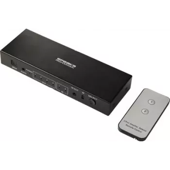 SpeaKa Professional SP-SWAP-500 2-poorts HDMI KVM matrix switch met audio, 4K UHD, USB 2.0-hub, metaal, zwart SP-13904372