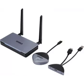 SpeaKa Professional SP-TR-500 USB-C draadloze HDMI-extender set, 30 m, 5 GHz/2,4 GHz, Full HD 1080p, veilige overdracht (SP-13382652)